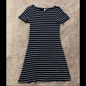 H&M Navy Blue Striped Dress